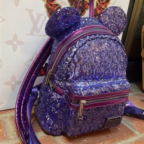 Disney Parks Loungefly Purple Potion Sequined Backpack - Picture 3 of 9